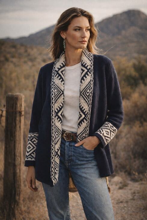 Lauren by Ralph Lauren Sweaters - Lauren Ralph Lauren Heritage Southwestern Shawl Collar Cardigan